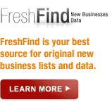 FreshFind New business Data. The Smartest Way To Reach New Businesses from True North List Marketing. Learn More. 